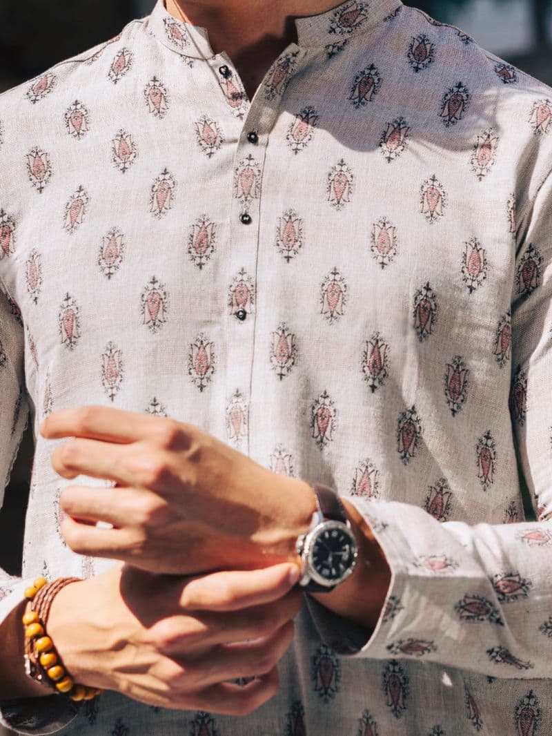 Light Grey Cotton Kurta thumbnail