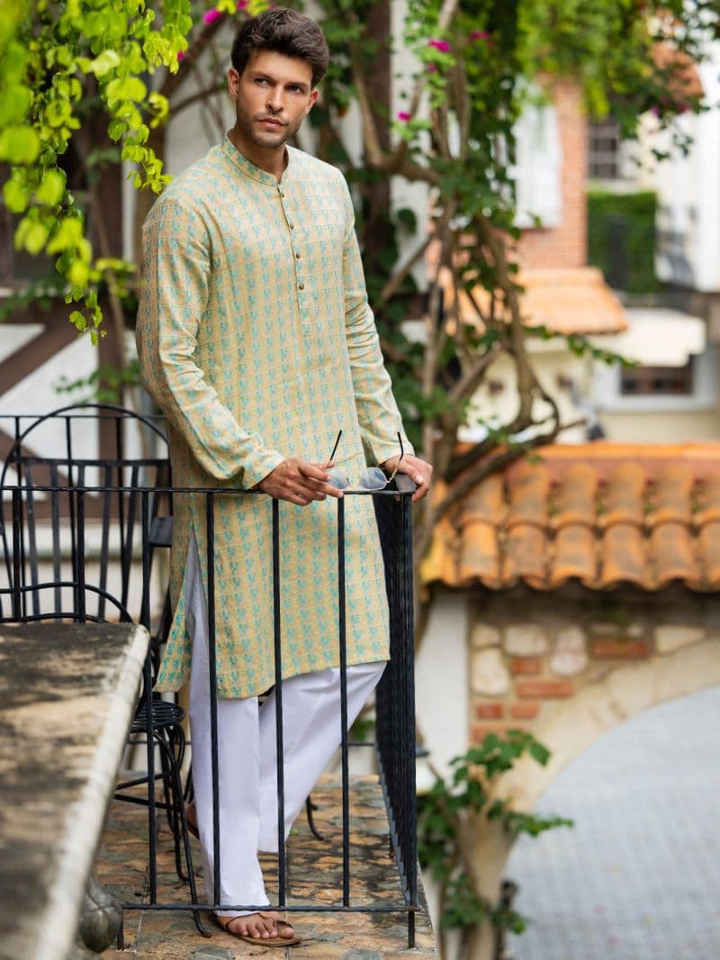 Fawn Cotton Kurta