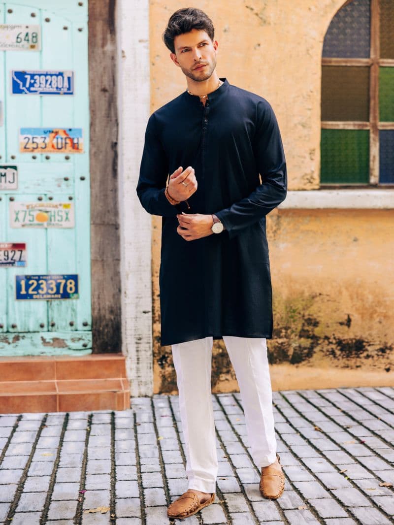 Black Cotton Kurta thumbnail
