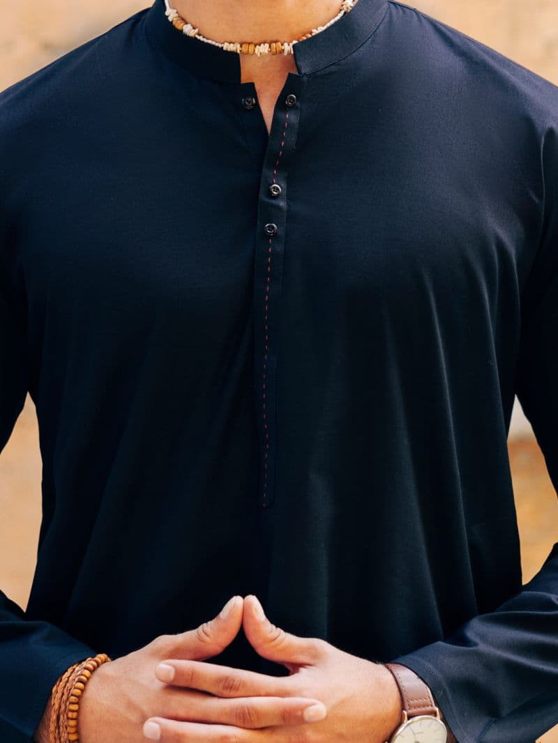 Black Cotton Kurta thumbnail