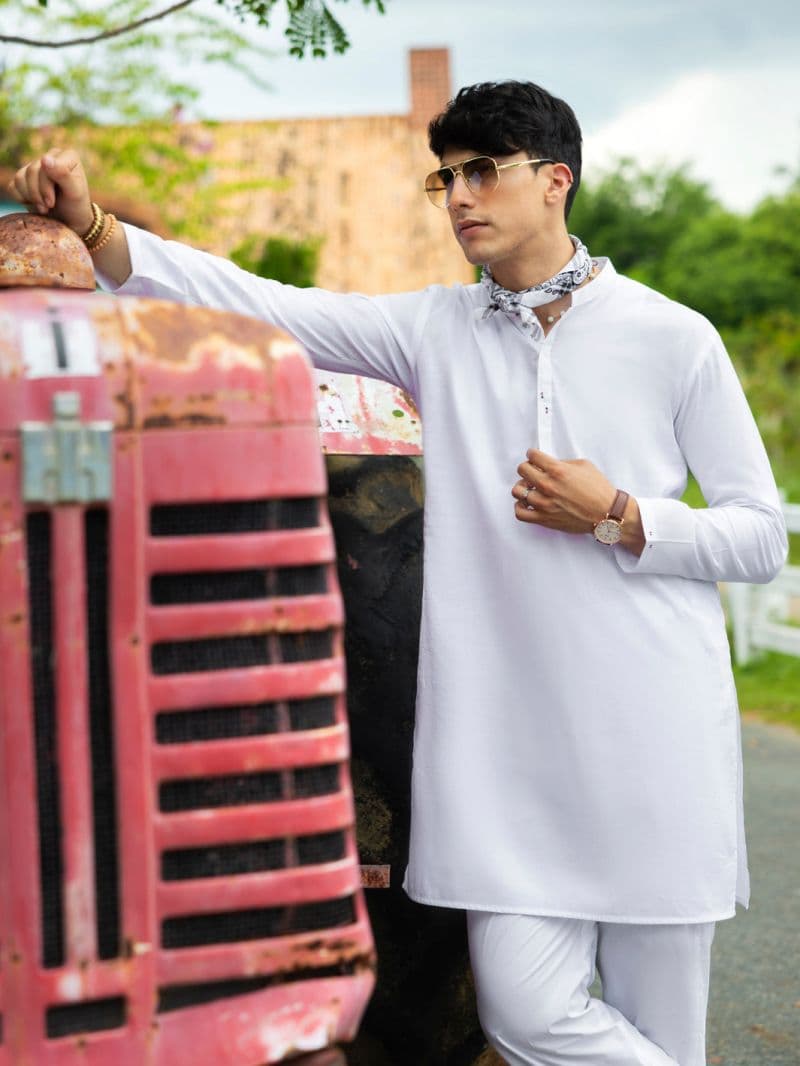 White Cotton Kurta thumbnail