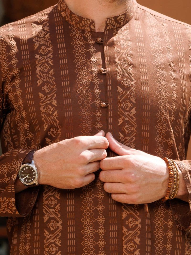 Brown Cotton Kurta thumbnail