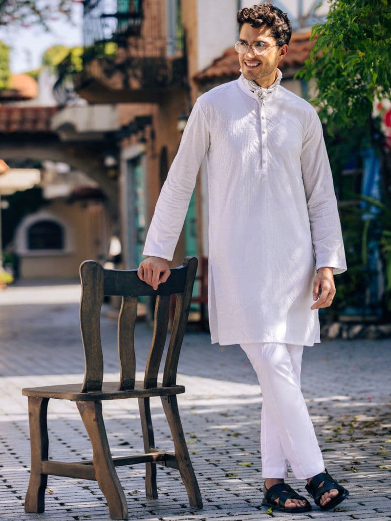 White Cotton Kurta thumbnail
