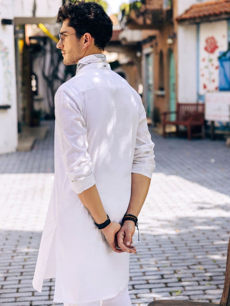 White Cotton Kurta thumbnail