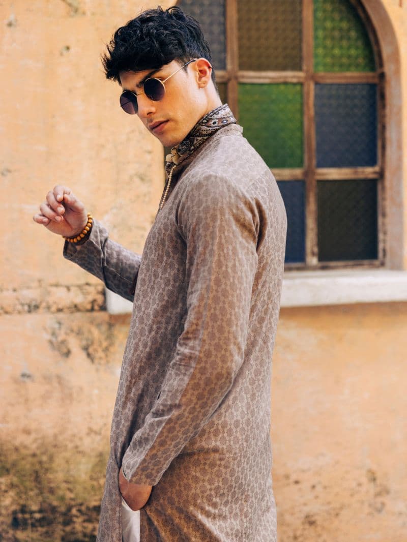 Light Brown Cotton Kurta thumbnail