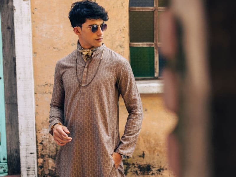 Light Brown Cotton Kurta thumbnail