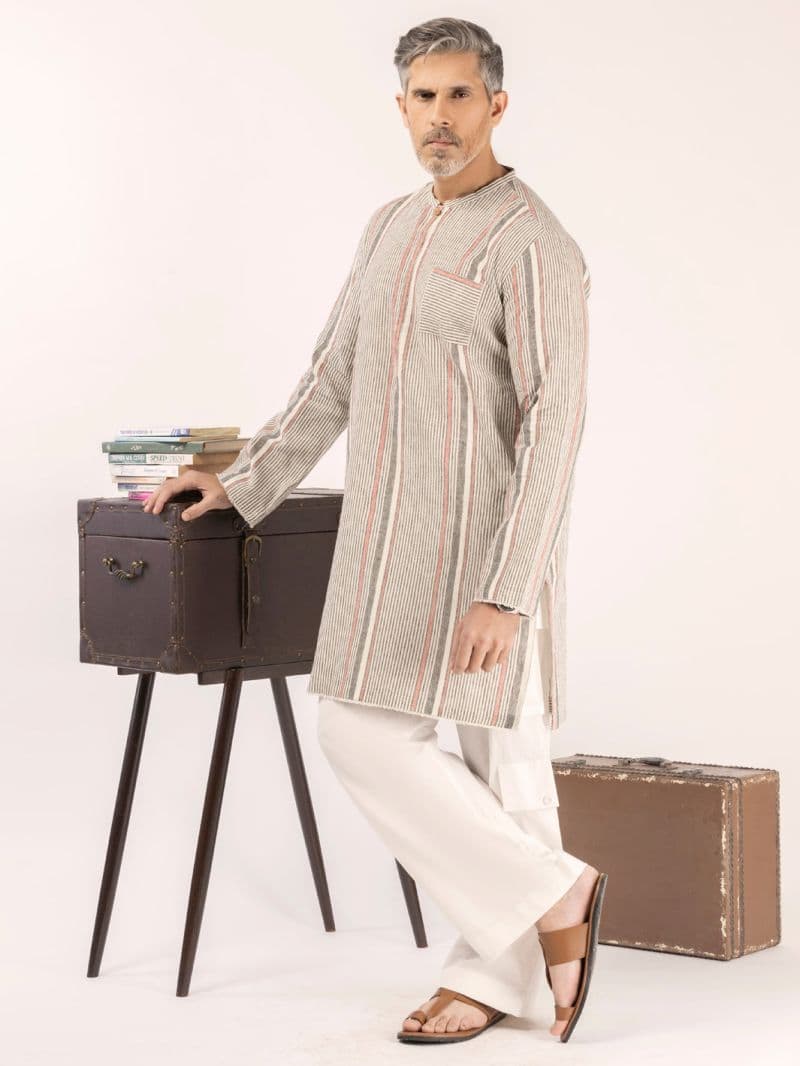 Multi Stripe Blended Kurta