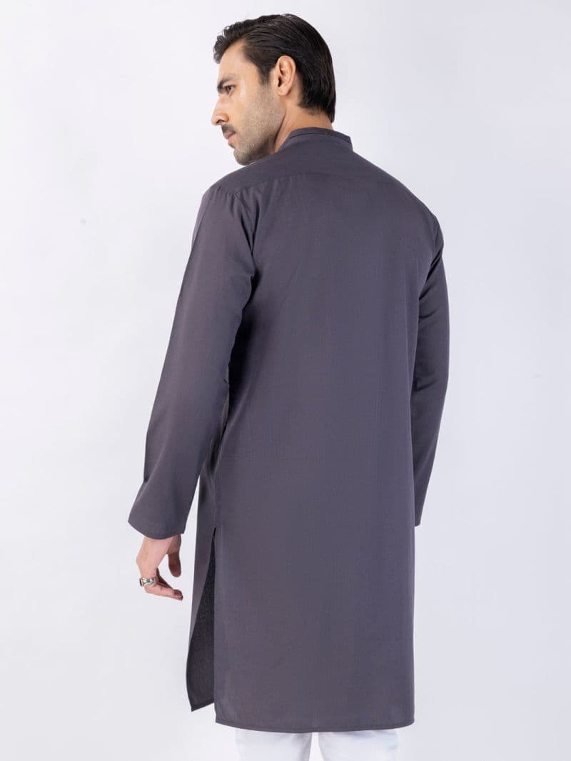 Grey Blended Kurta thumbnail