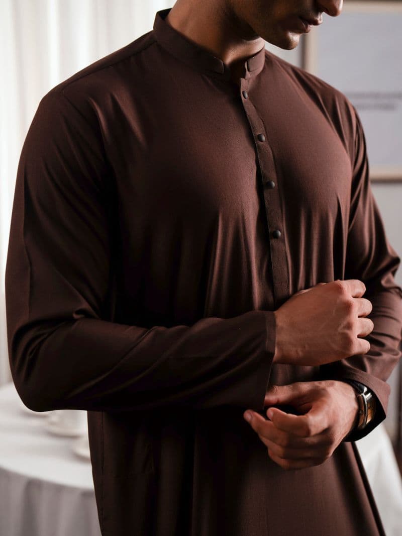 Dark Brown Blended Kurta thumbnail