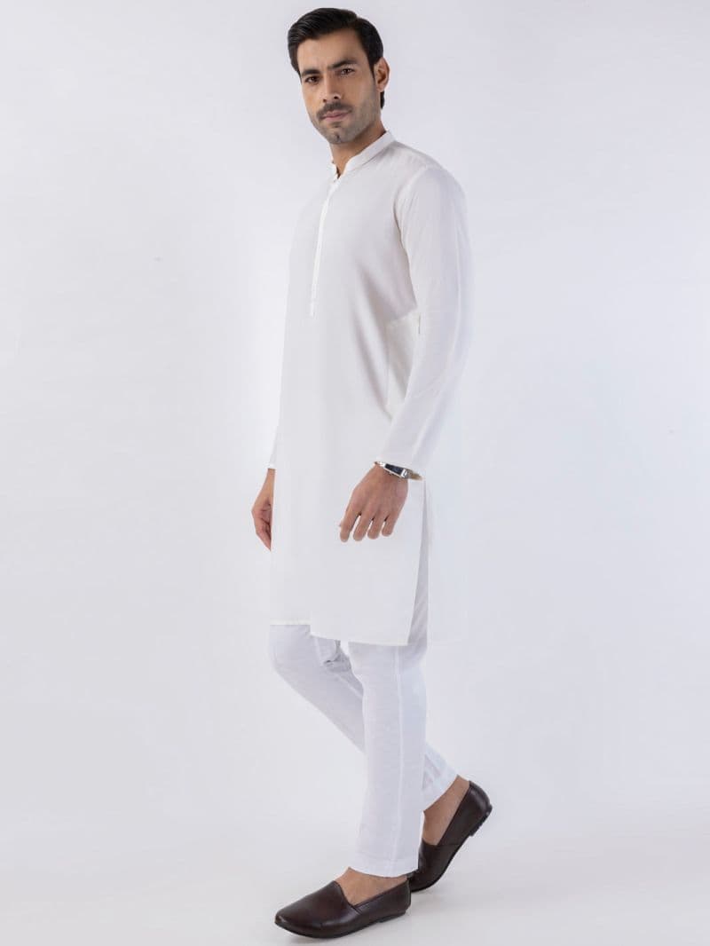 White Blended Kurta thumbnail