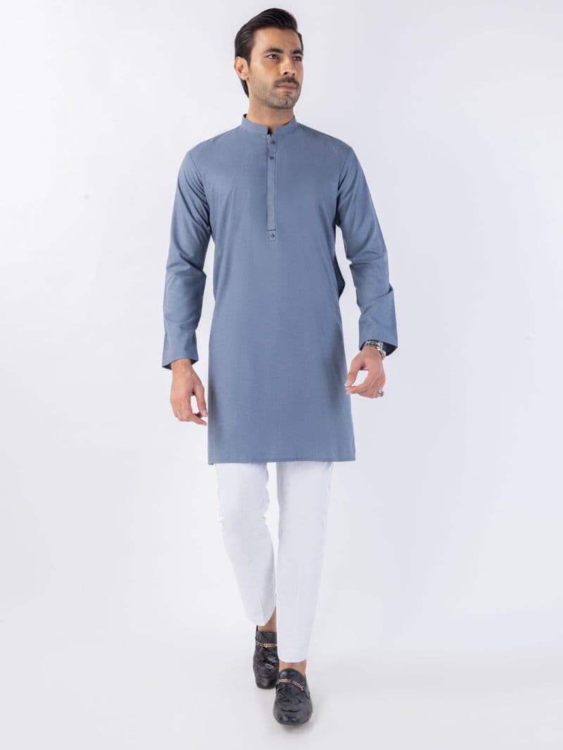 Grey Blended Kurta thumbnail