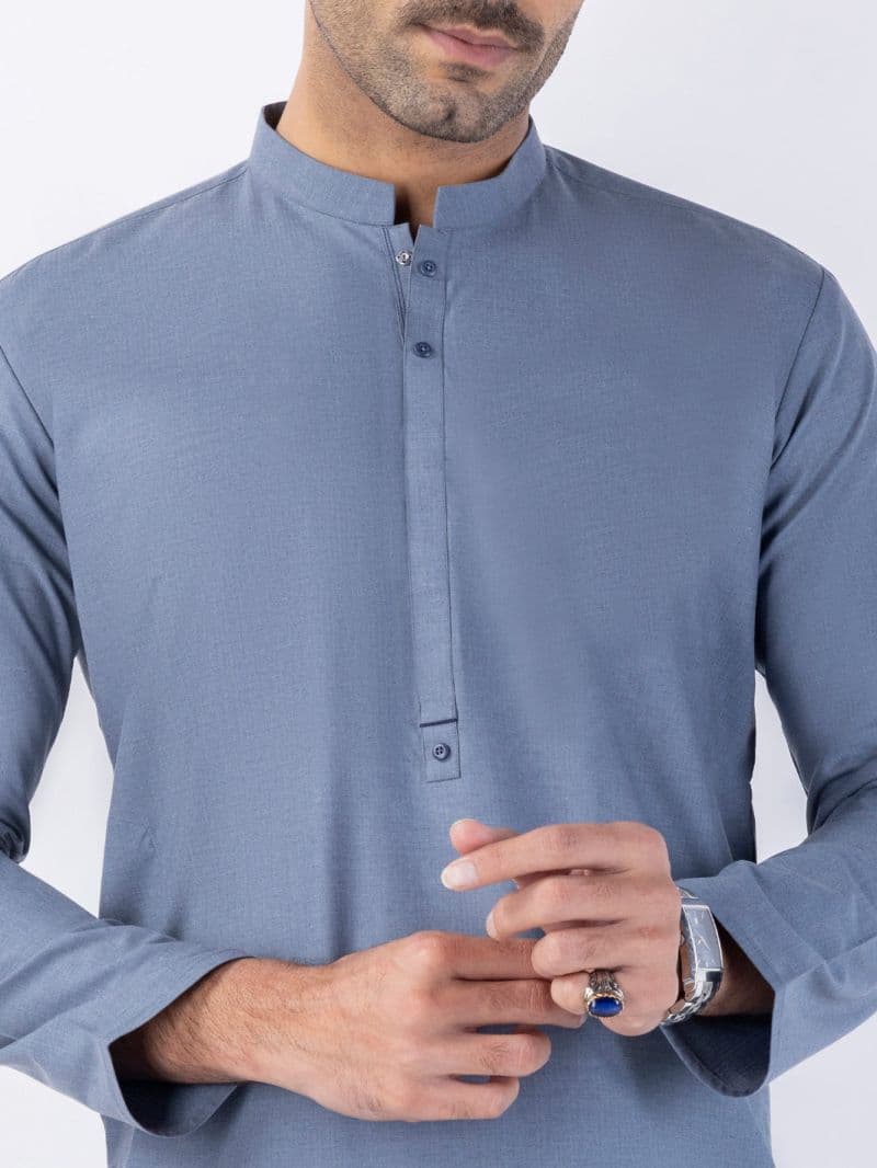 Grey Blended Kurta thumbnail