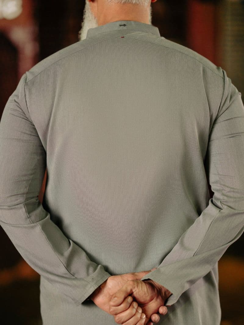 Grey Blended Kurta thumbnail