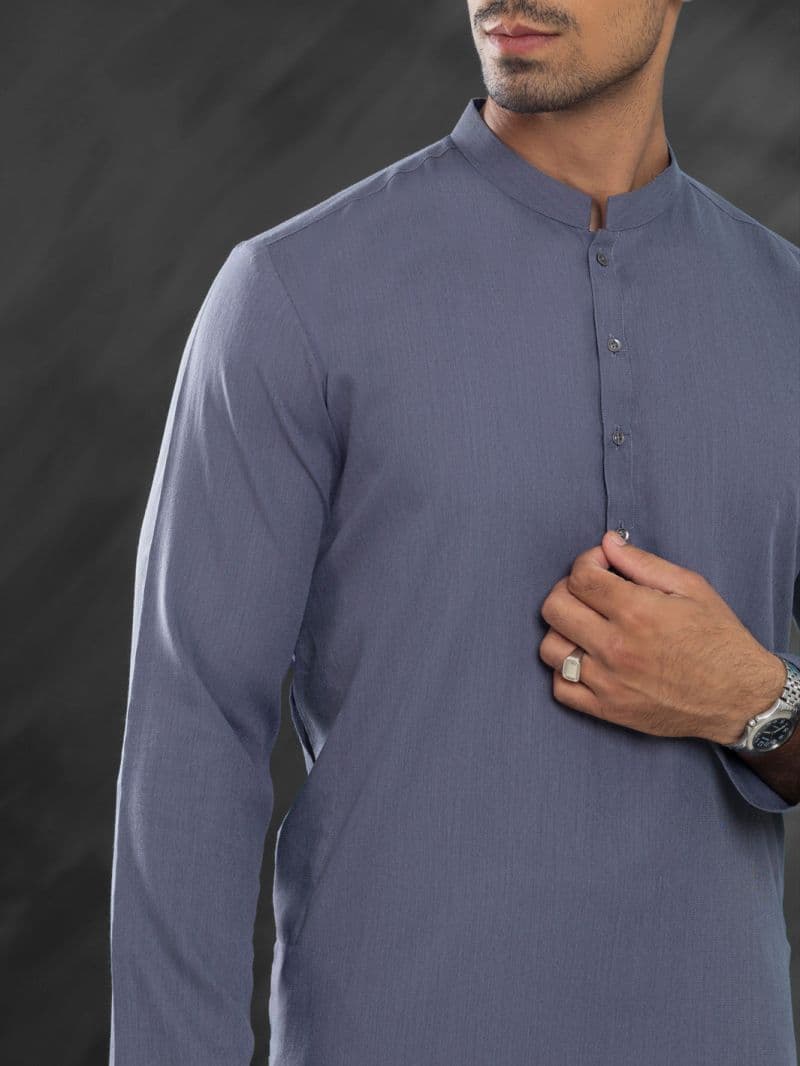 Grey Blended Kurta thumbnail