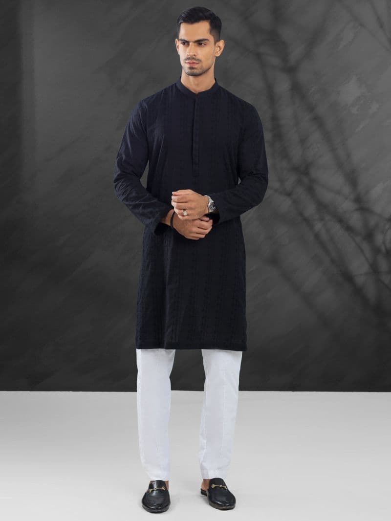 Black Cotton Kurta thumbnail