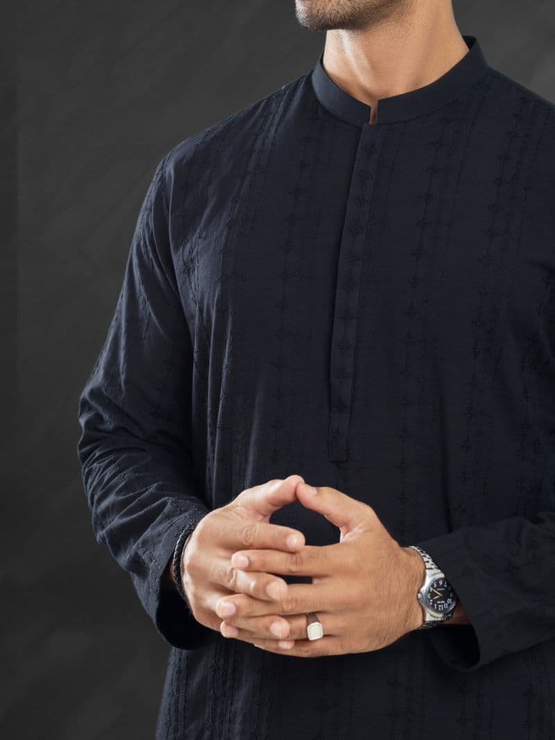Black Cotton Kurta thumbnail