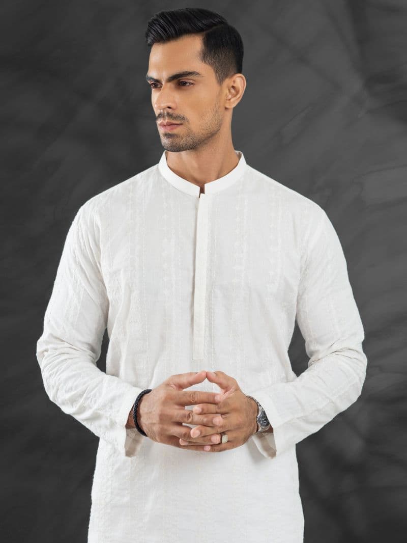 White Cotton Kurta thumbnail