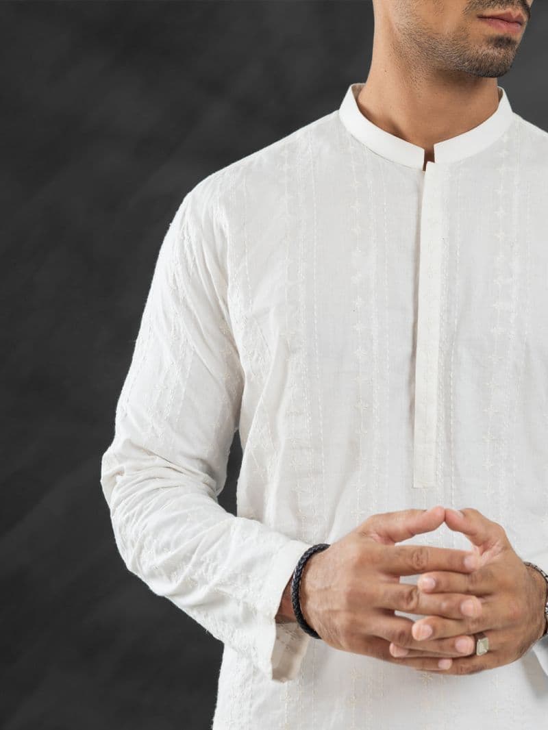 White Cotton Kurta thumbnail