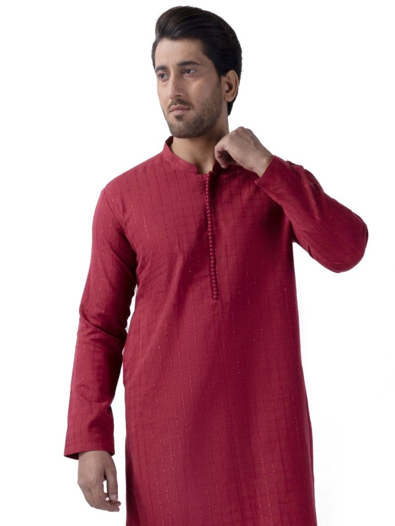 Red Cotton Kurta thumbnail