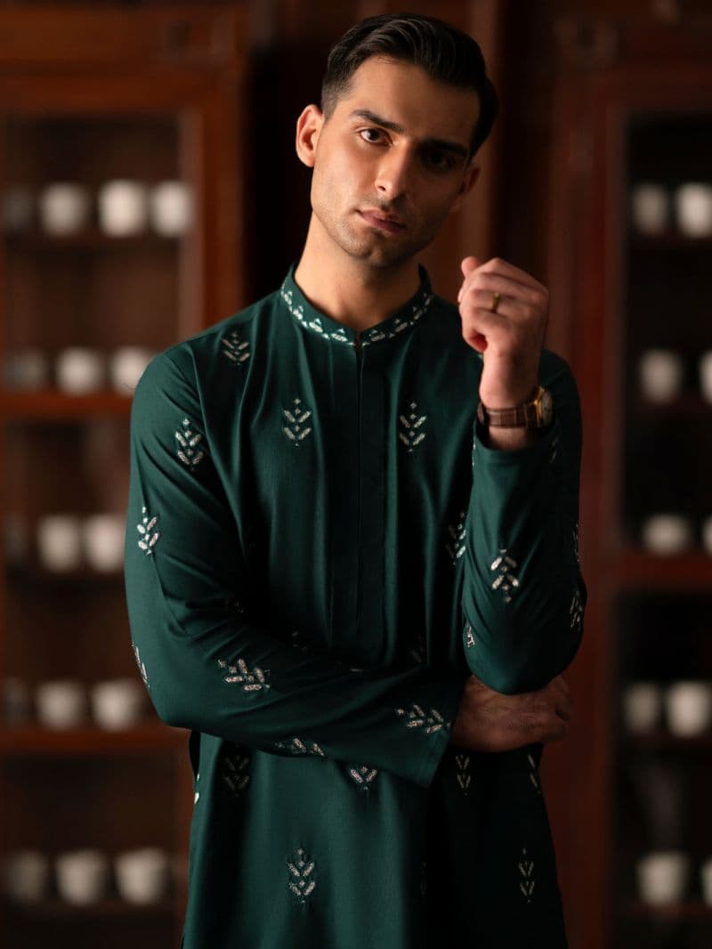 Green Blended Kurta thumbnail