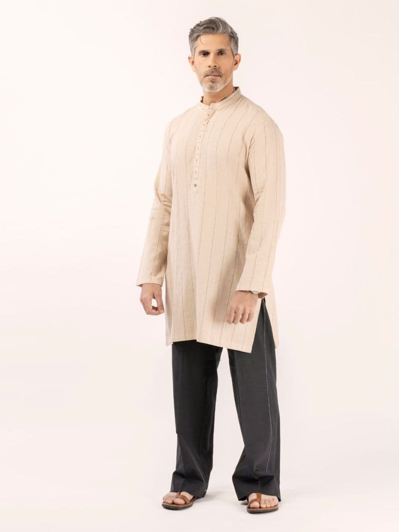 Fawn Blended Kurta thumbnail