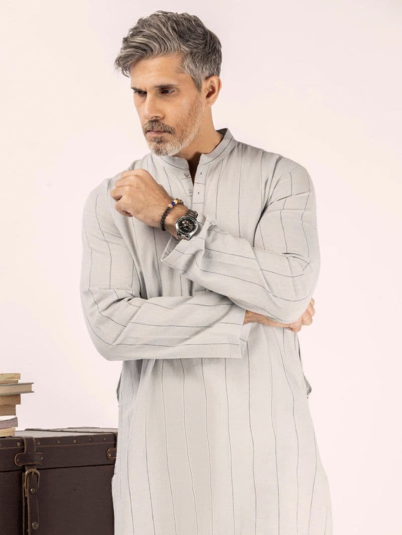 Ash Grey Blended Kurta thumbnail