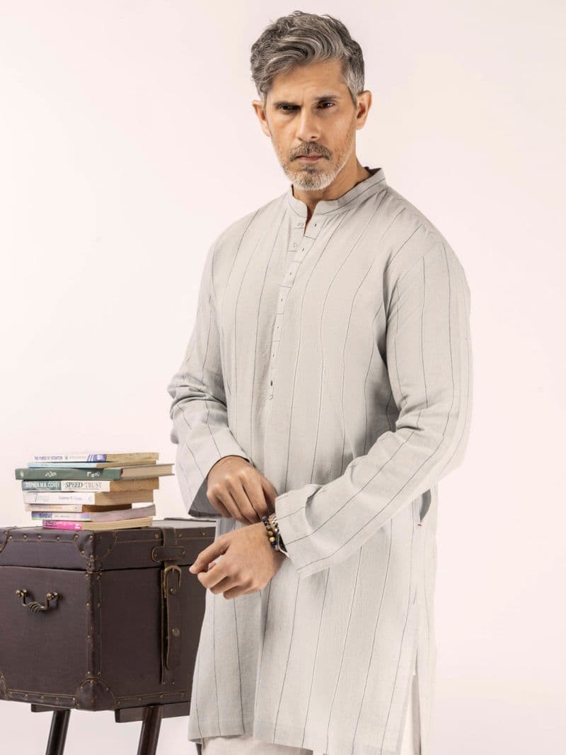 Ash Grey Blended Kurta thumbnail