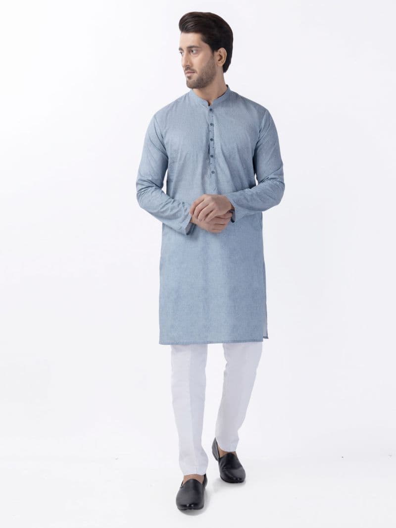 Blue Cotton Kurta thumbnail
