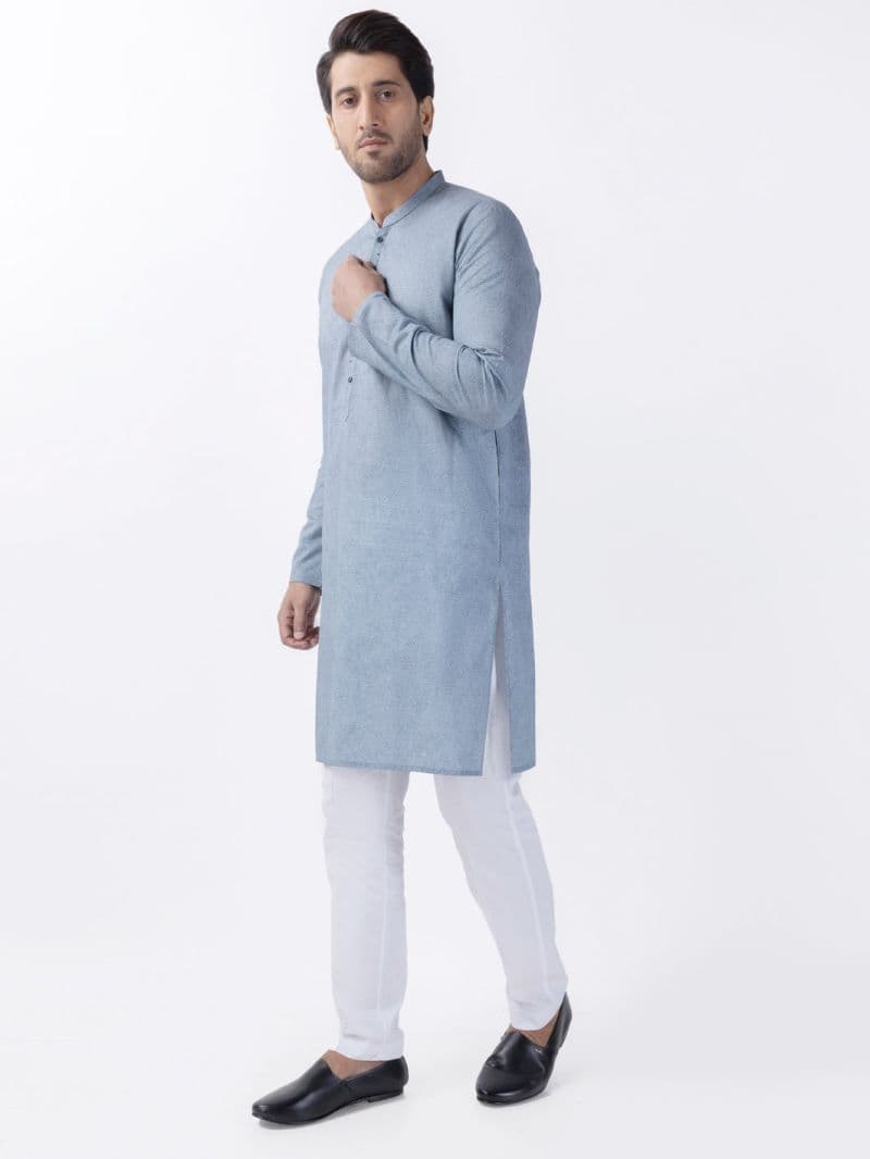 Blue Cotton Kurta thumbnail