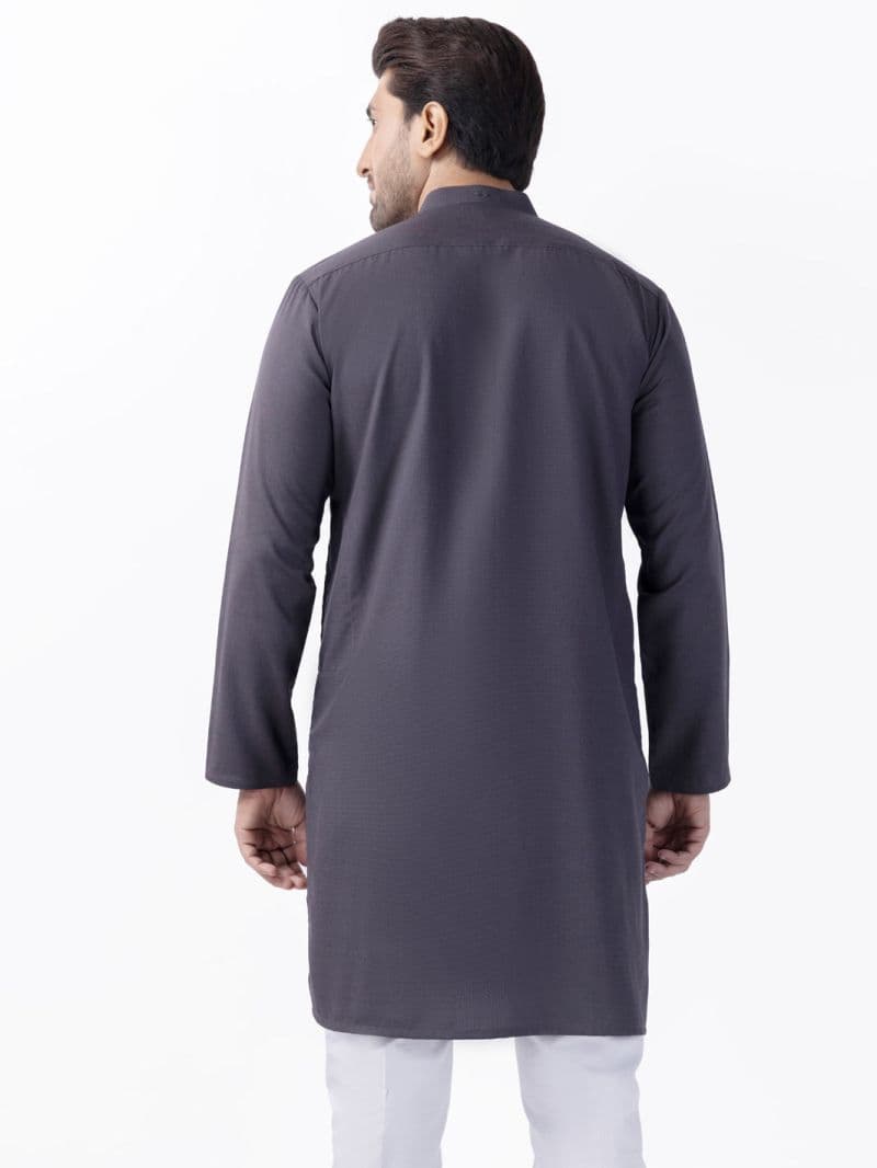 Grey Blended Kurta thumbnail