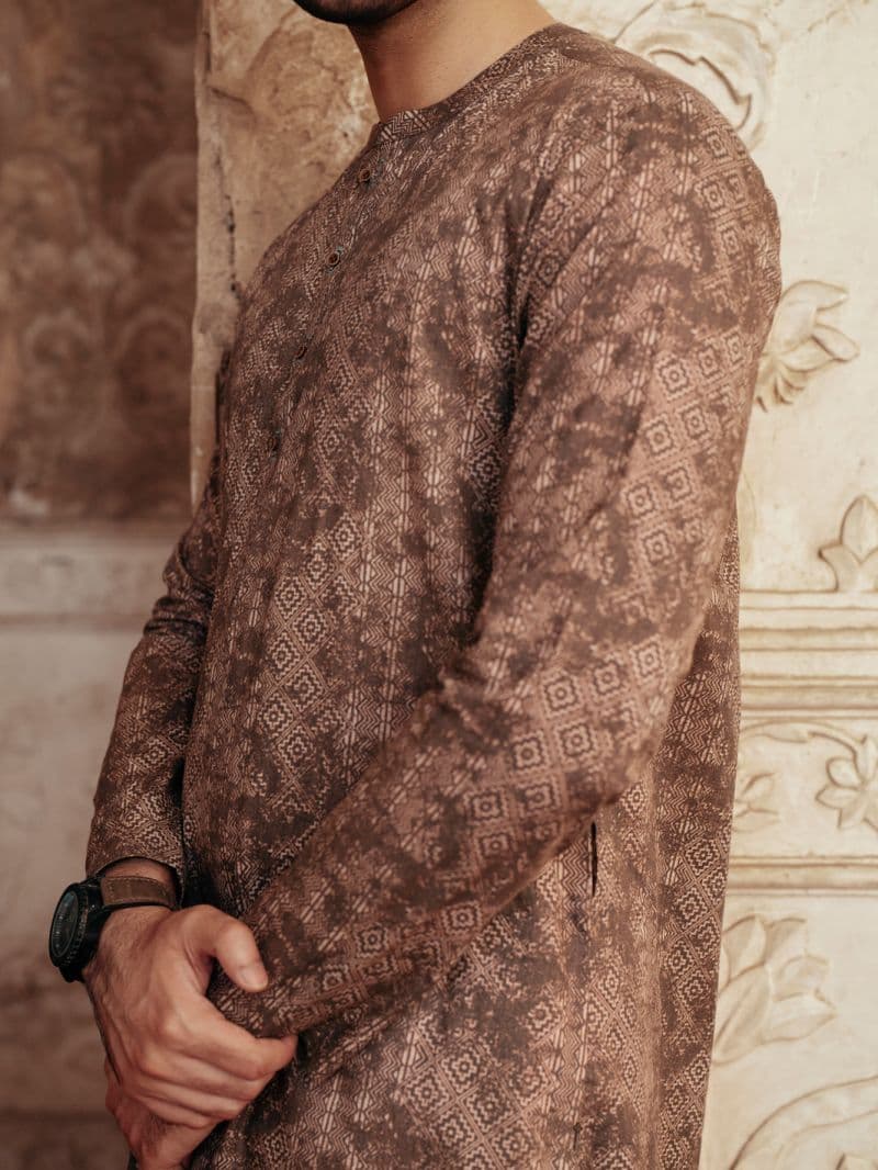 Brown Cotton Kurta thumbnail