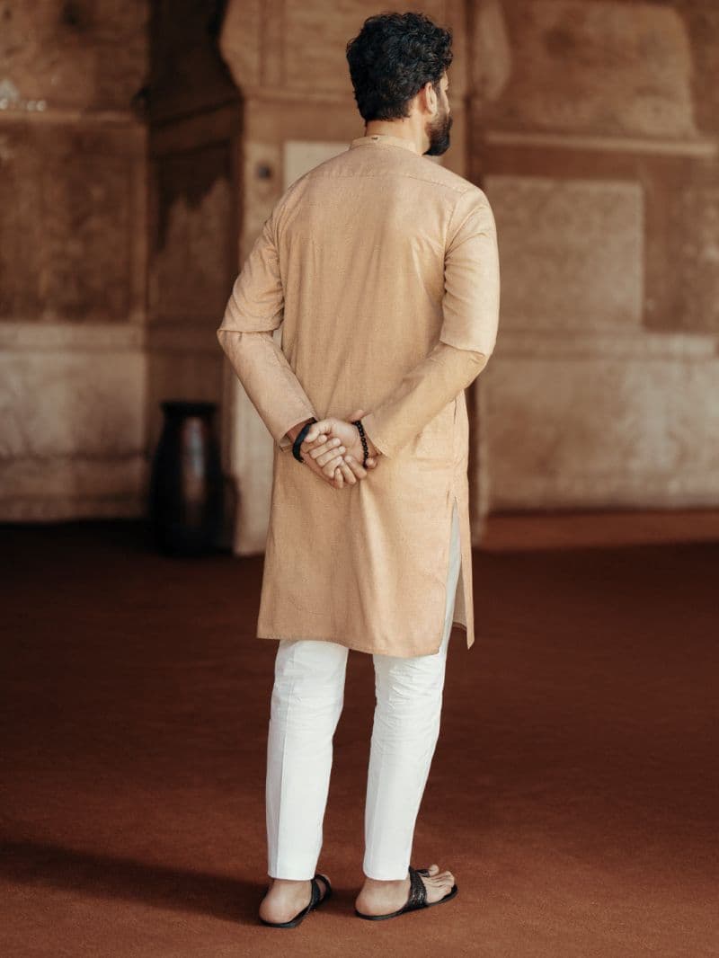 Light Brown Cotton Kurta thumbnail