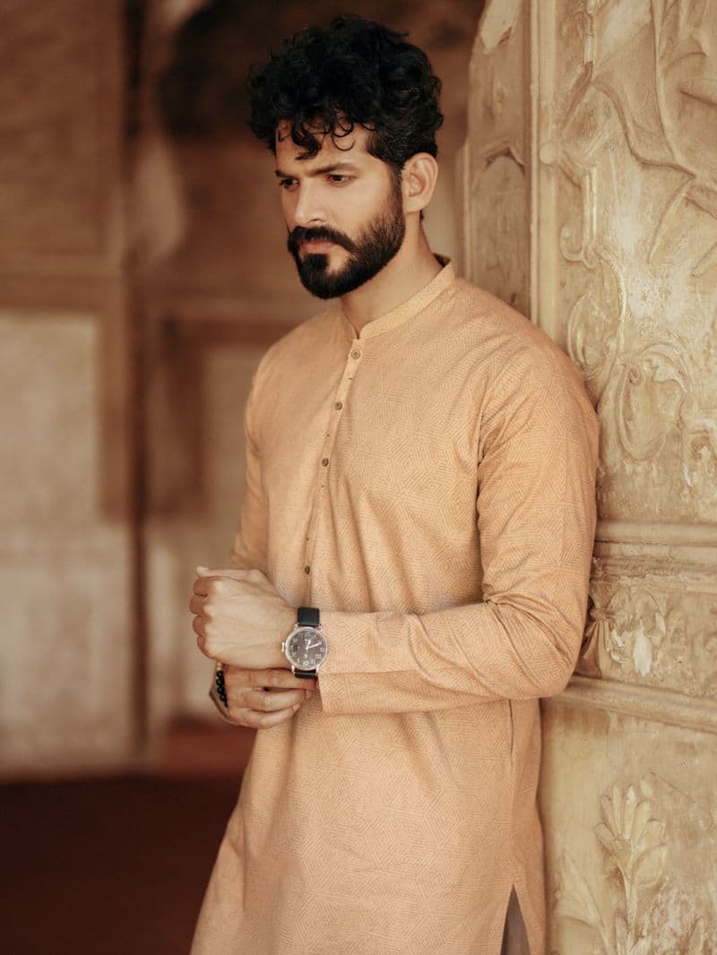 Light Brown Cotton Kurta thumbnail