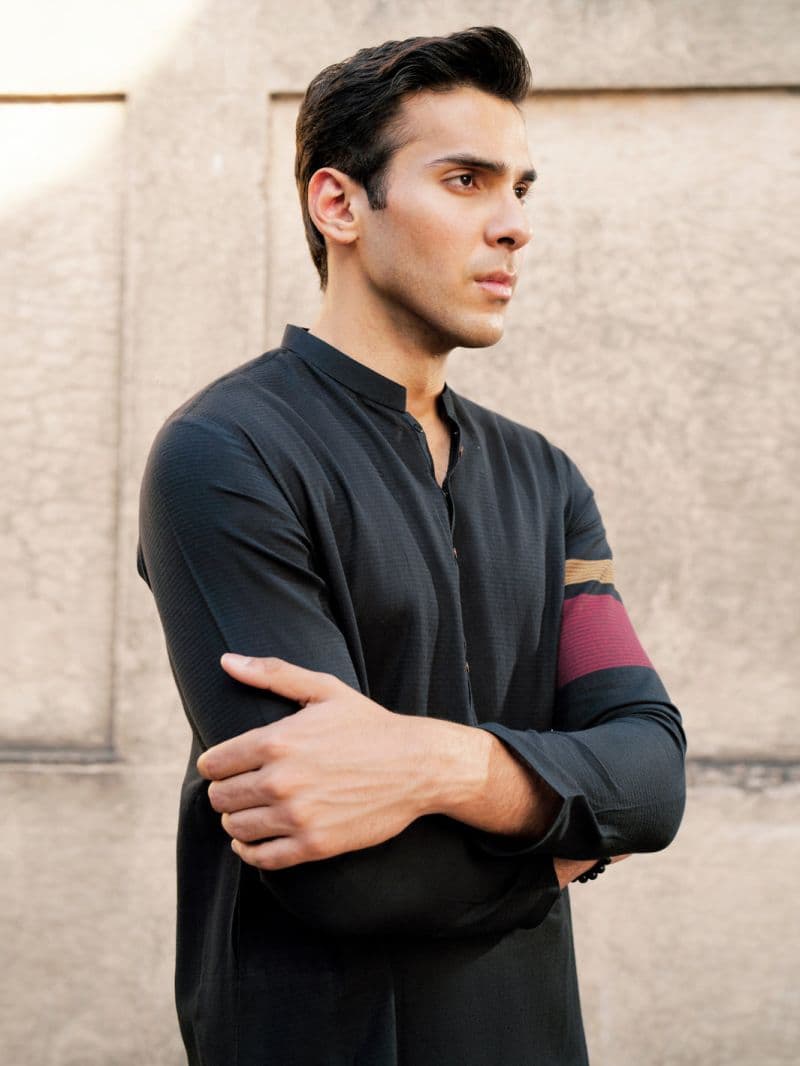Black Cotton Kurta thumbnail