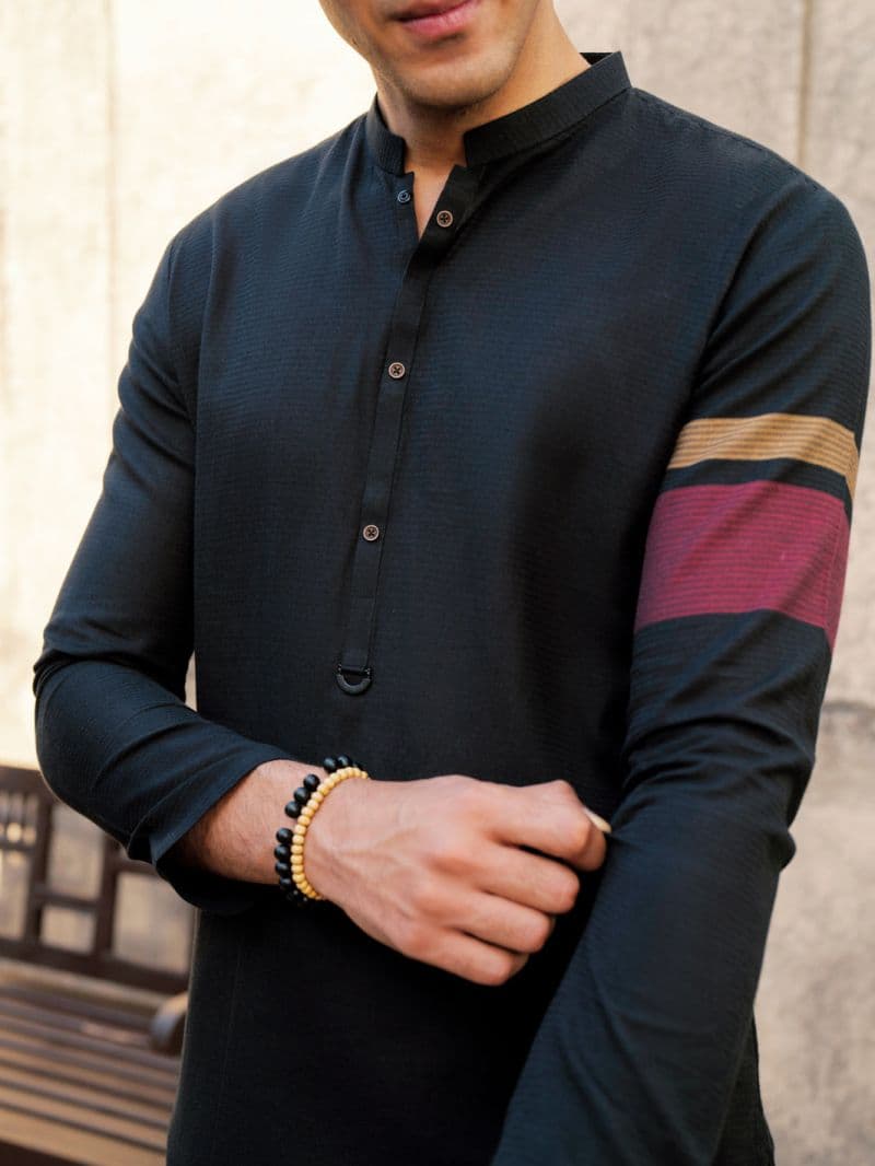 Black Cotton Kurta thumbnail