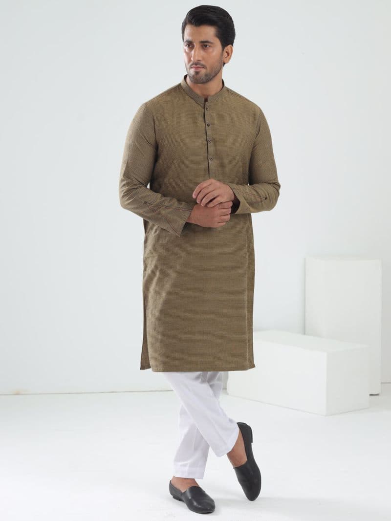 Mustard Cotton Kurta thumbnail