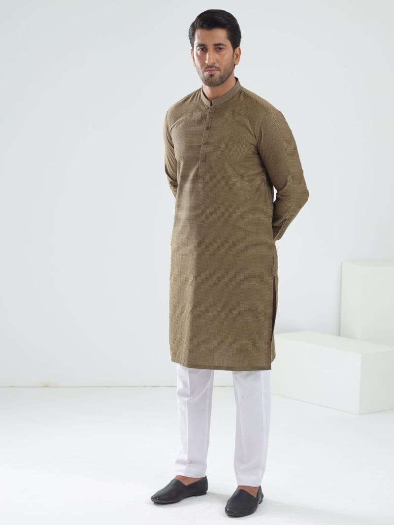 Mustard Cotton Kurta thumbnail