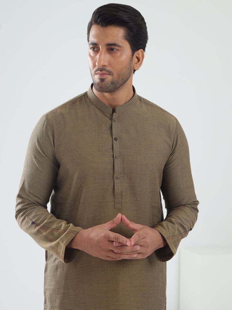 Mustard Cotton Kurta thumbnail