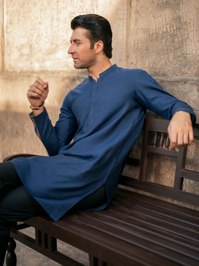 Blue Cotton Kurta thumbnail