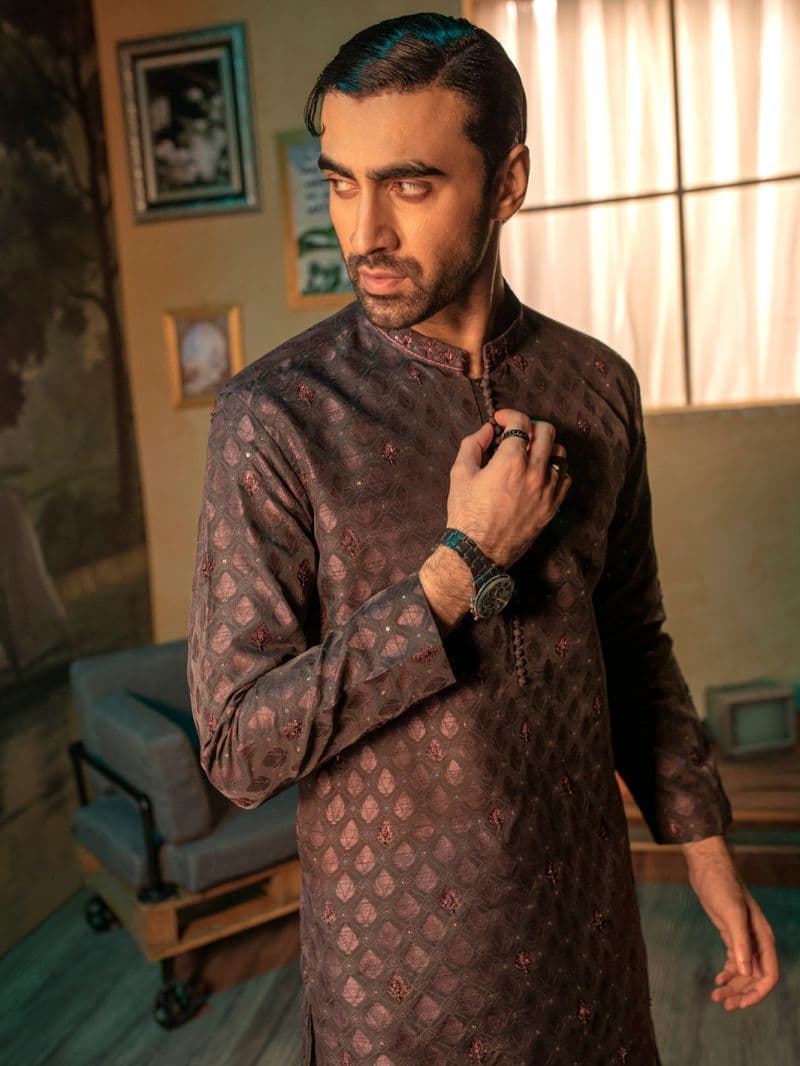 Purple Blended Formal Kurta thumbnail