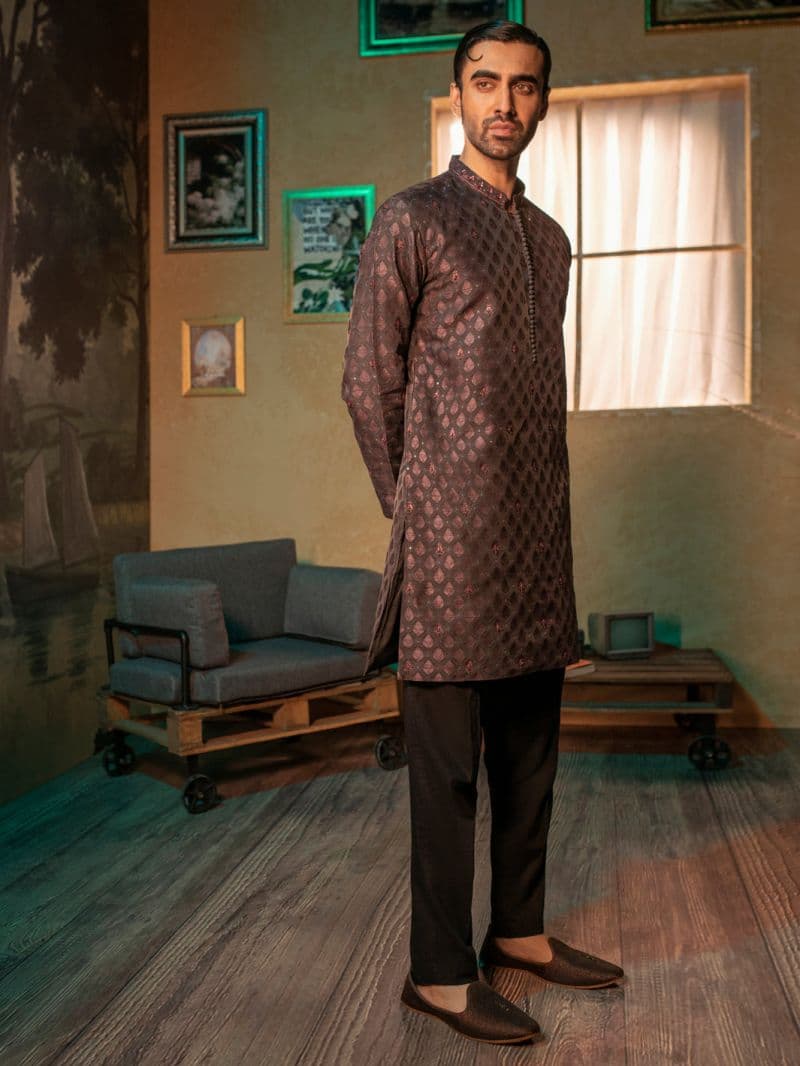 Purple Blended Formal Kurta thumbnail
