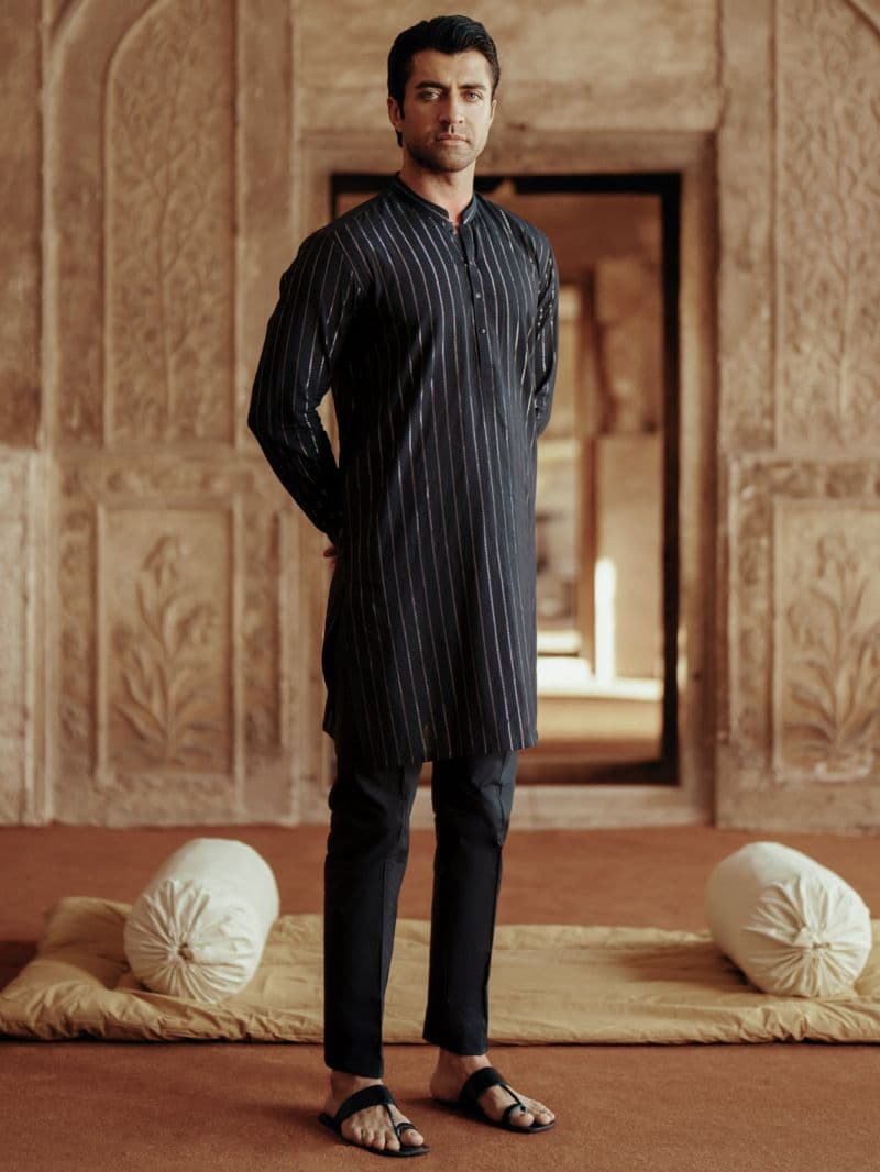 Black Cotton Kurta thumbnail