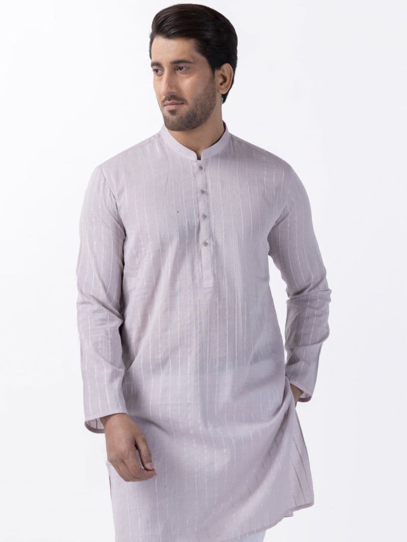 Light Pink Cotton Kurta thumbnail