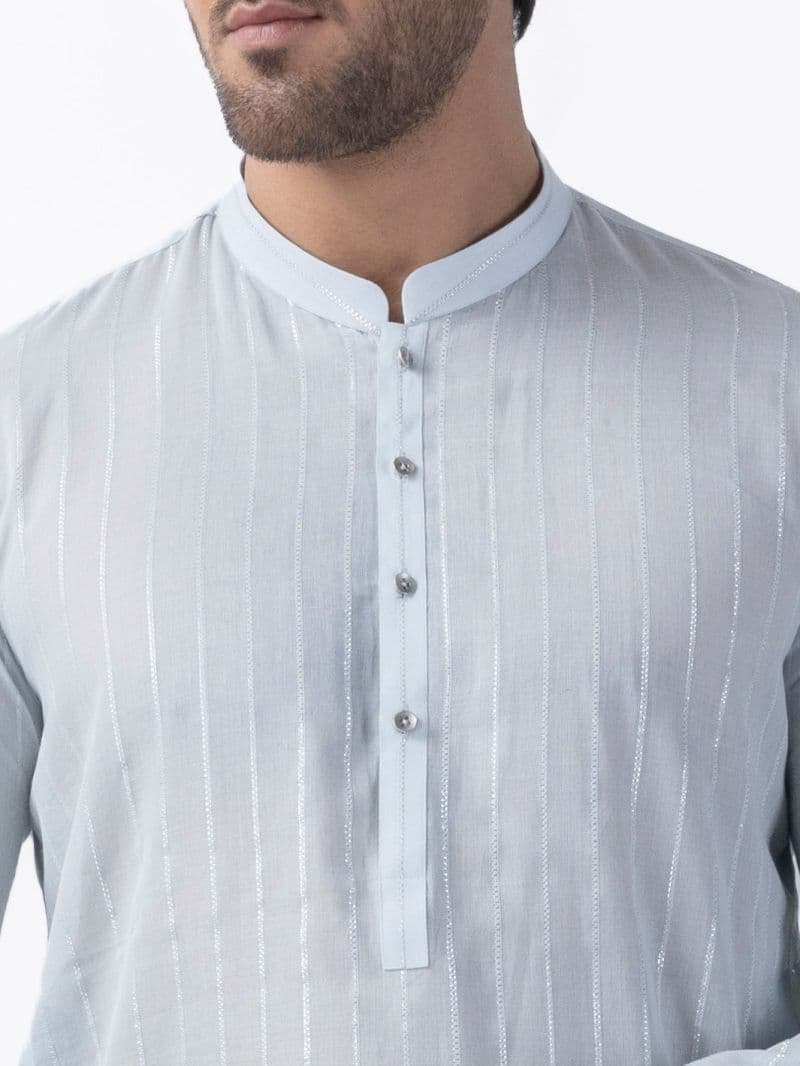 Sky Blue Cotton Kurta thumbnail