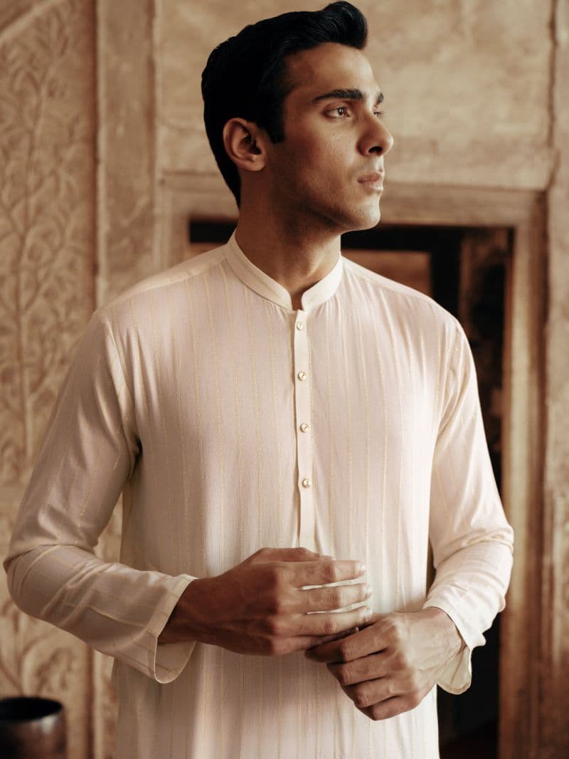 Cream Cotton Kurta thumbnail