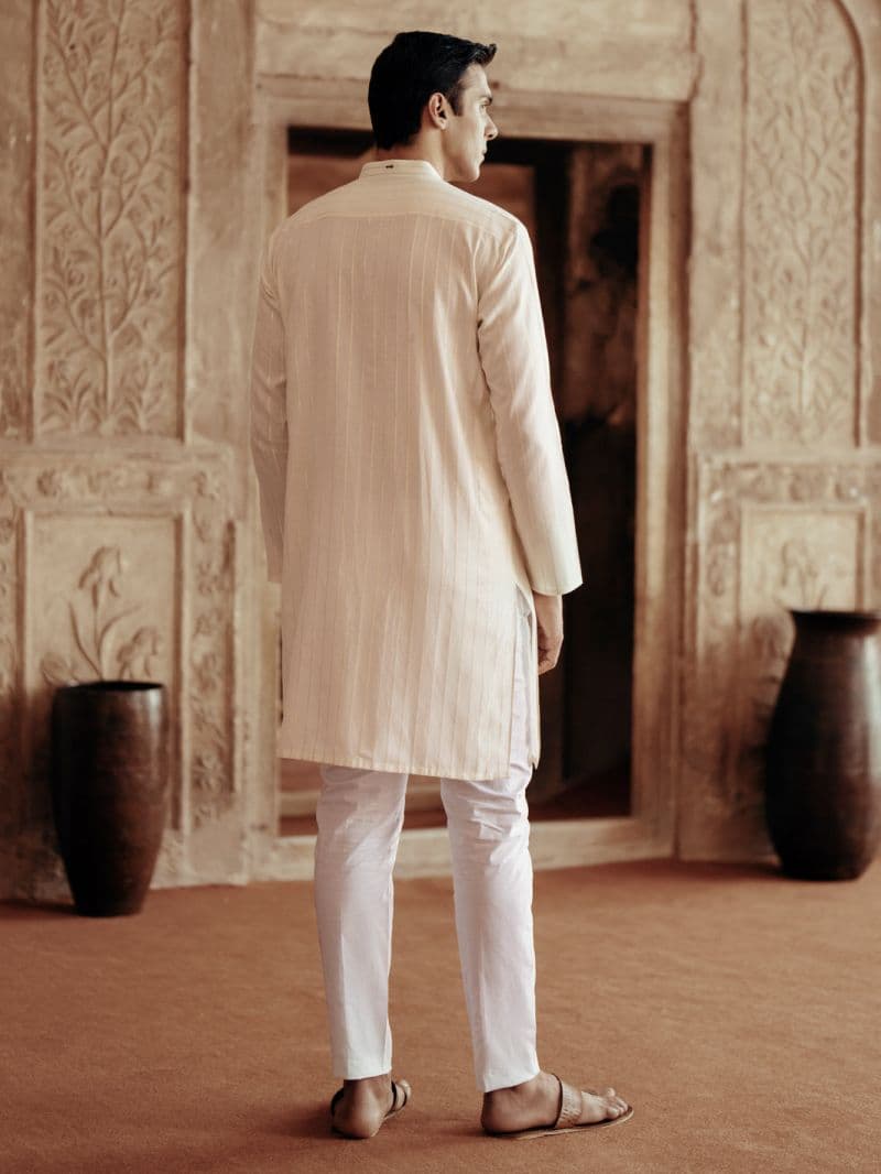 Cream Cotton Kurta thumbnail