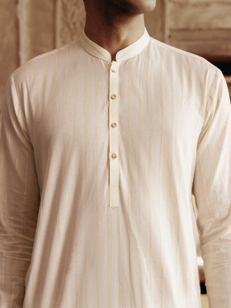 Cream Cotton Kurta thumbnail