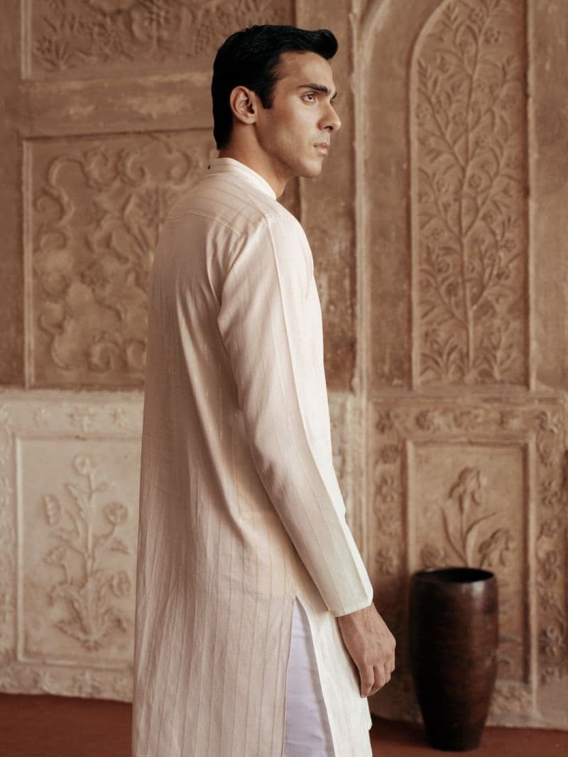 Cream Cotton Kurta thumbnail