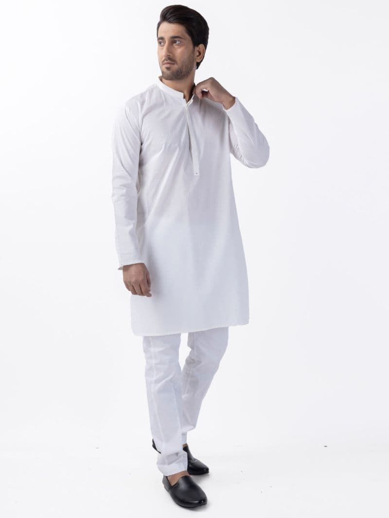 White Blended Kurta thumbnail