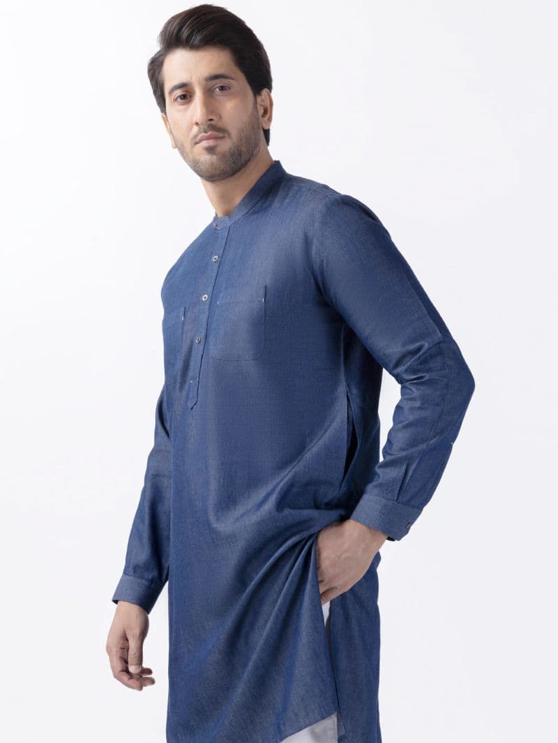 Indigo Blended Kurta thumbnail